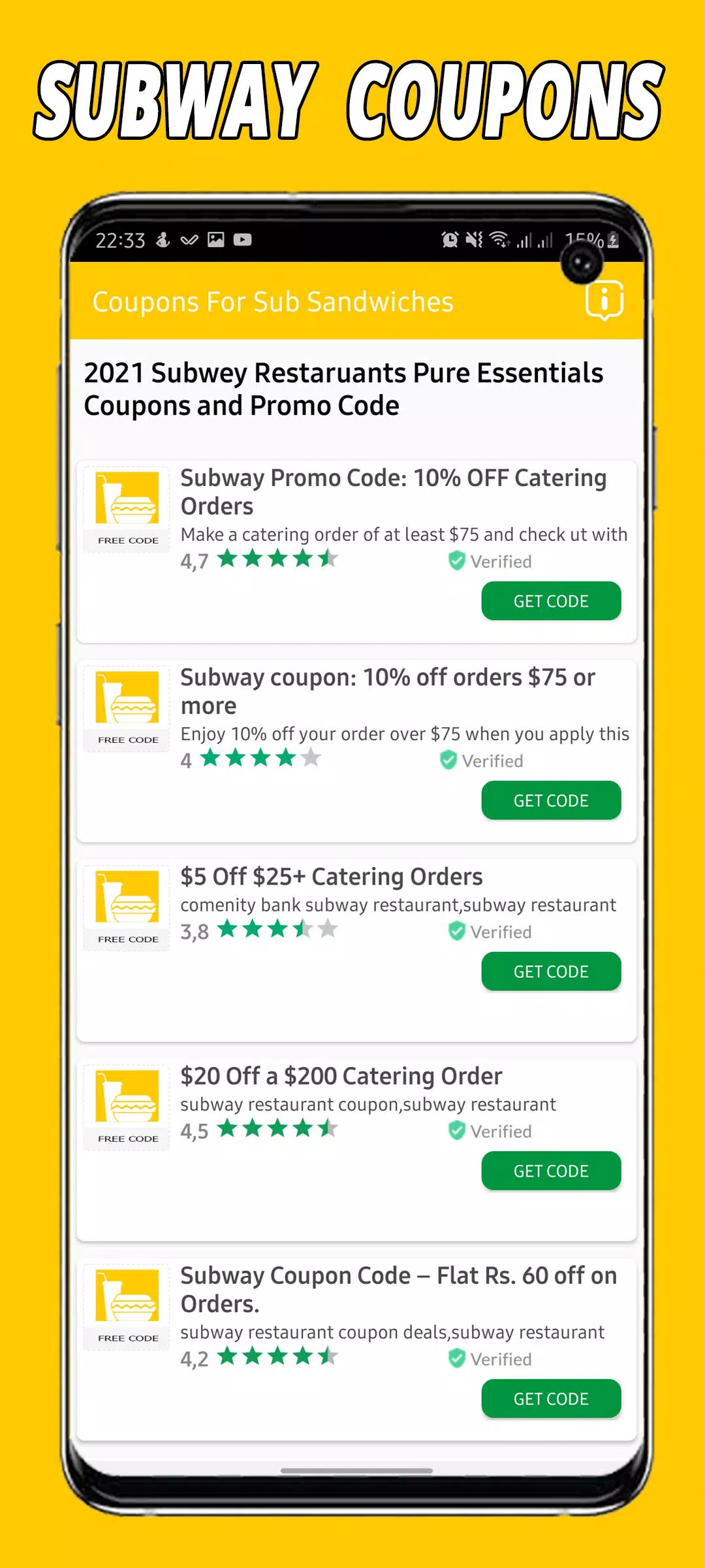 Subway coupon 