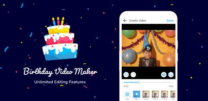 Birthday Video Maker & Music Affiche