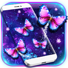 Purple Butterfly Live Wallpape icône