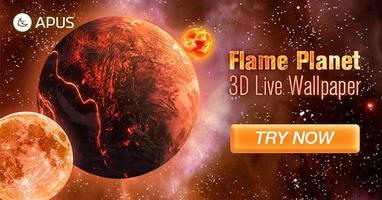 3D Flame doom planet live wall Affiche