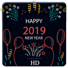 2019 New Year APUS Live Wallpaper آئیکن