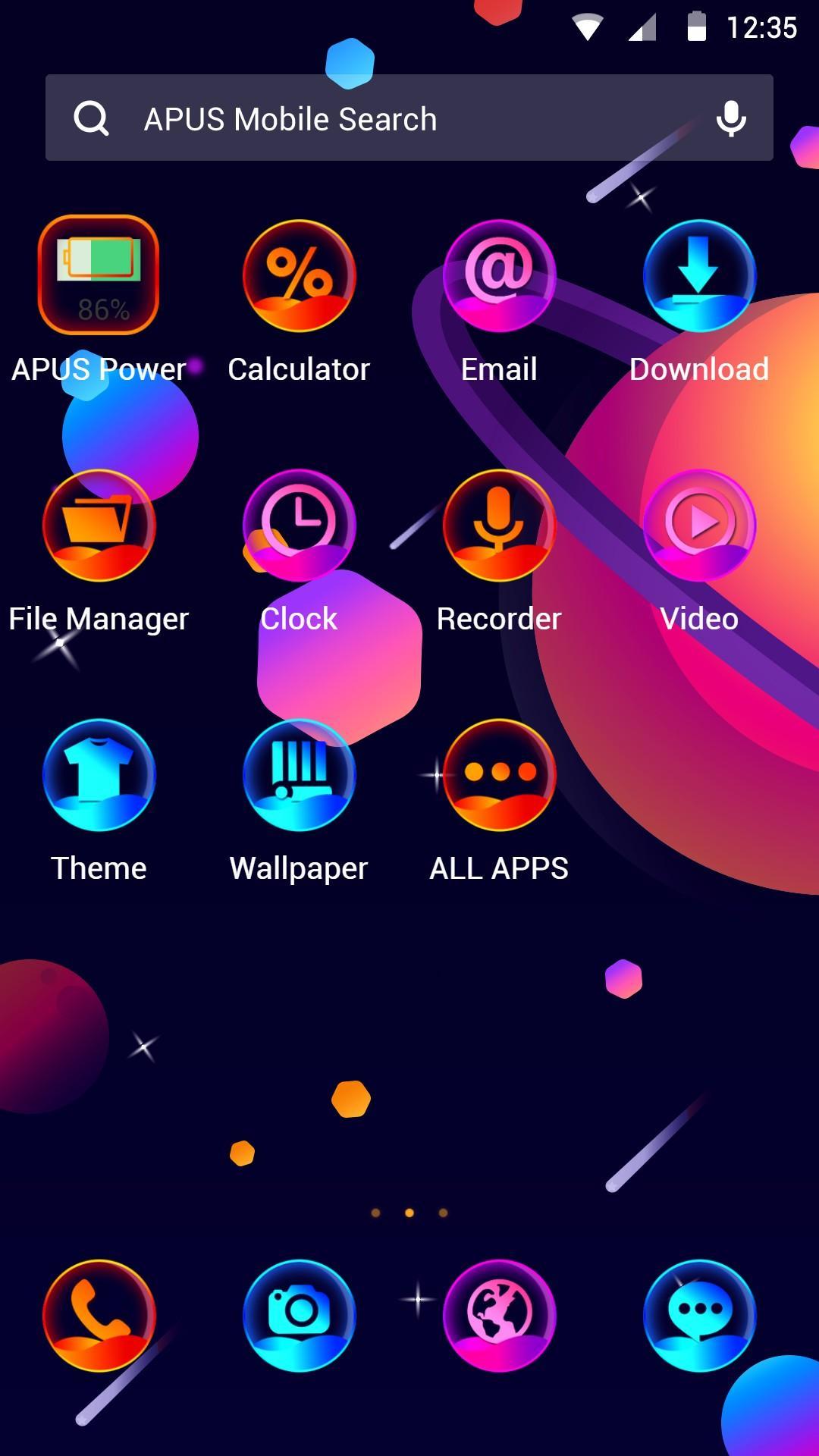 Colorful Planet APUS Launcher Theme Для Андроид - Скачать APK