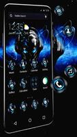 Blue Tech Metallic Skull APUS Laucher Theme Screenshot 3