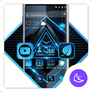 Modern Blue Black Metal Theme APK