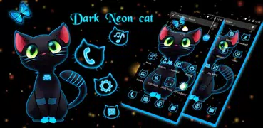 Dark Neon Cat APUS Launcher theme