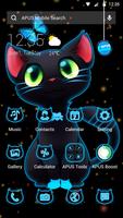 Dark Neon Cat APUS Launcher theme Plakat