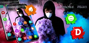 Man in smoke APUS Launcher theme