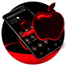 Red Neon Apple Dark APUS Launc APK