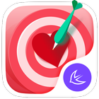 San valentín corazón rojo tema icono