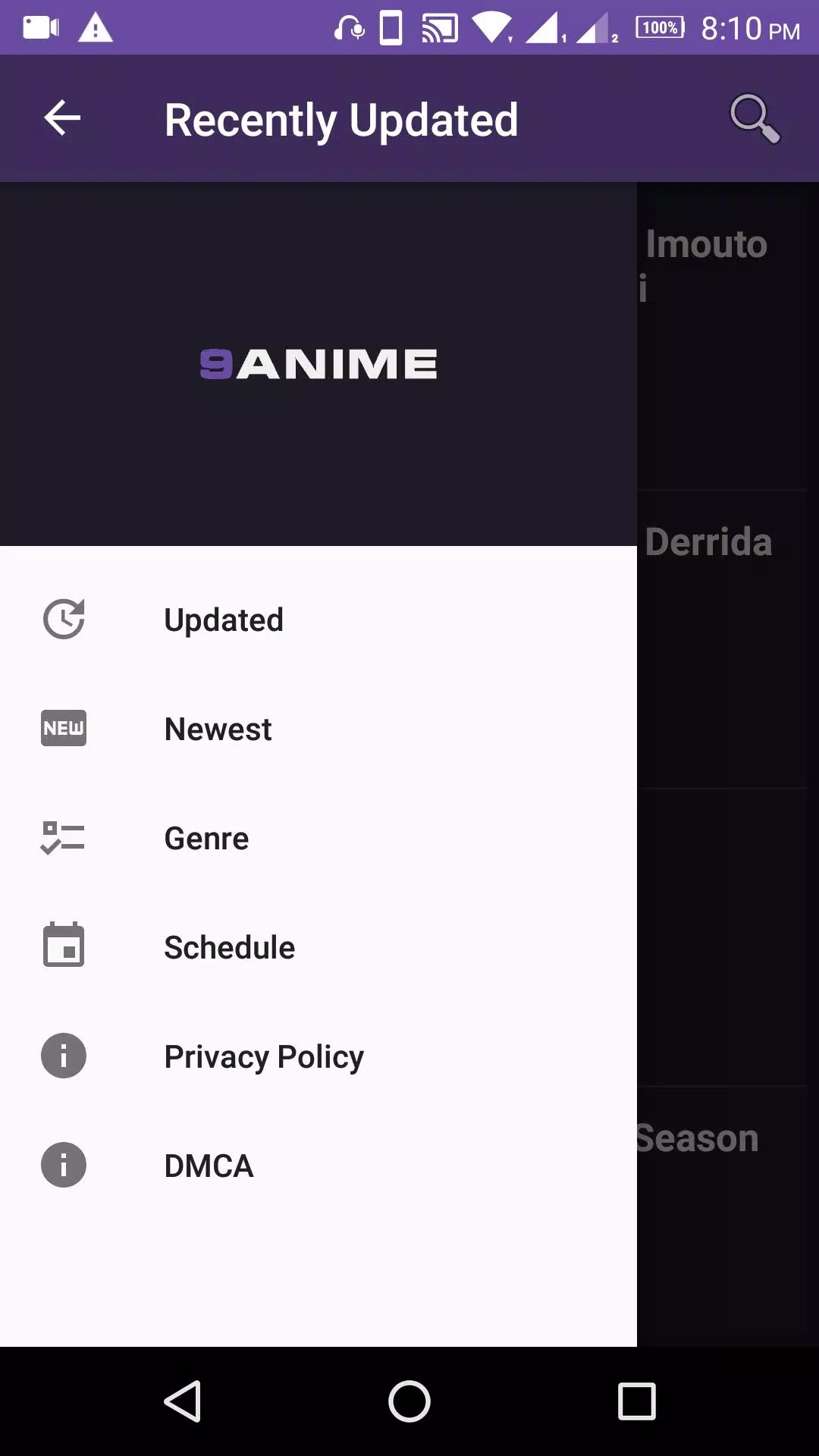 9anime app seems to be broken on android for me, happened today