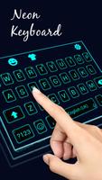 Aqua Neon Keyboard постер