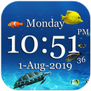 APK Underwater live wallpaper with digital clock