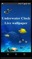 Underwater live wallpaper with digital clock पोस्टर