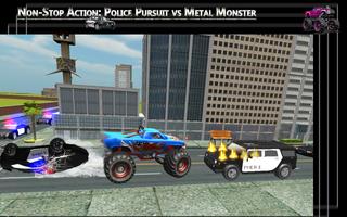 4x4 Police Vs Gangster Monster Kill Truck Chase اسکرین شاٹ 3