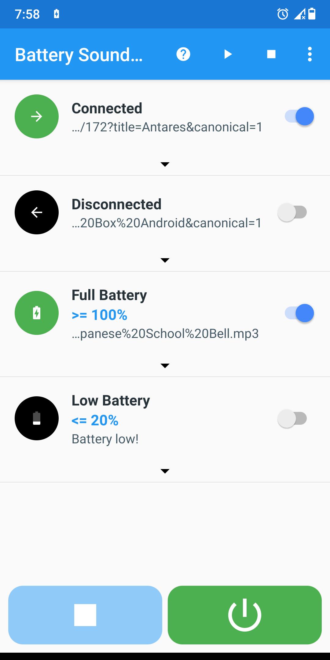 Battery sound notification на русском языке