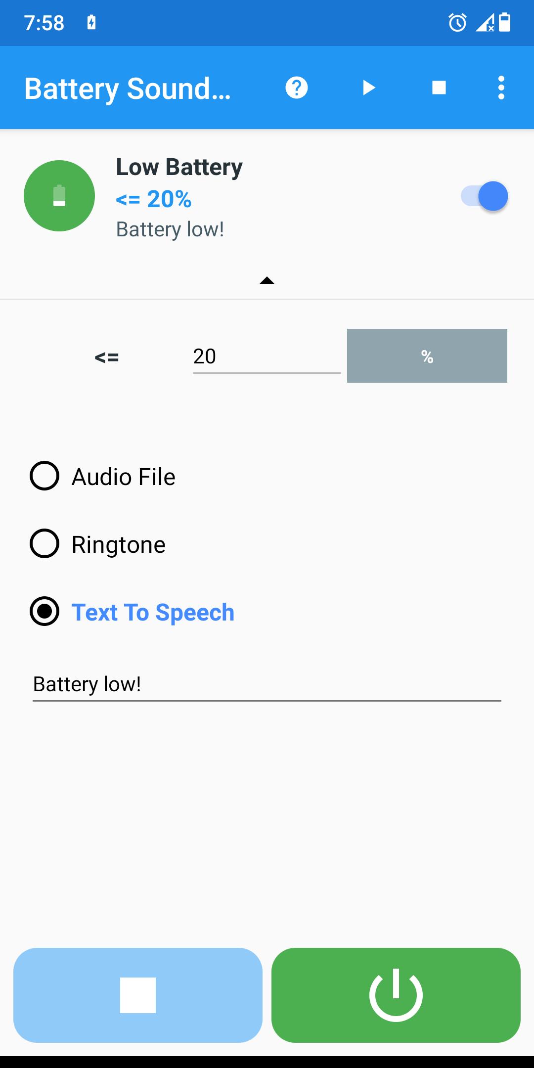 Battery Sound Notification настроить на русском языке. Почему не работает программа  нет звука Battery Sound Notification. Battery sound notification на русском
