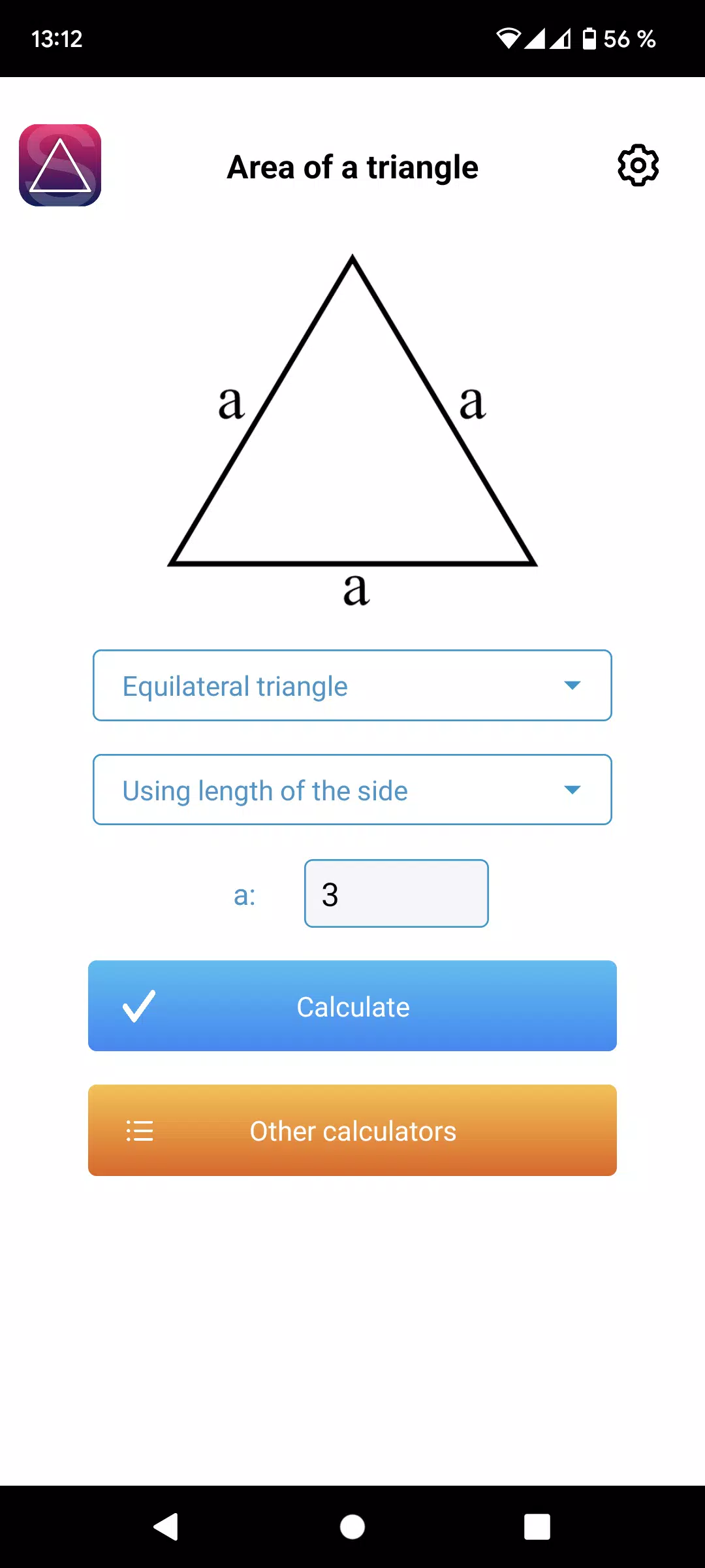 Aire Triangle Equilateral L'aire d'un triangle APK pour Android Télécharger