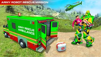 Army Ambulance Robot Car Games captura de pantalla 2