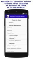 Matemáticas Generador de tarea captura de pantalla 2