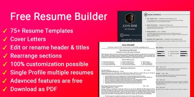 Resume builder Free CV maker templates formats app پوسٹر