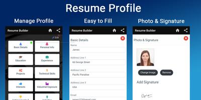 Resume builder Free CV maker templates formats app syot layar 1
