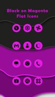 Black On Magenta Flat Icons poster