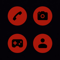 Black On Red Flat Icons