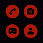 Black On Red Flat Icons icône