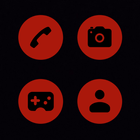Black On Red Flat Icons icon