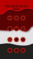 Black On Red Flat Icons Affiche