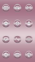 Joyful Silver Coral Pink Icons Affiche