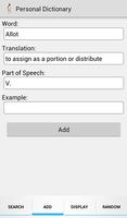 Personal Dictionary capture d'écran 2