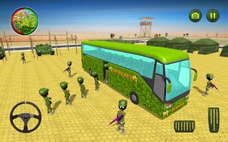 Army Stickman Soldiers Transport Cartaz