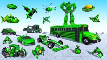 Poster Army Bus Robot Bus Game 3D