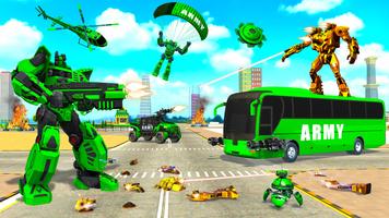 Army Bus Robot Bus Game 3D syot layar 1