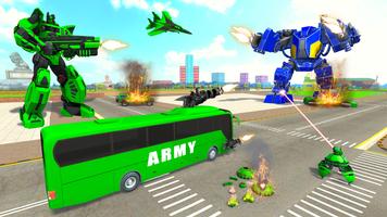 Army Bus Robot Bus Game 3D syot layar 2