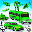 Army School Bus Robot Car Game APK