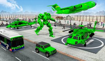 Army school bus robot car game imagem de tela 1