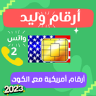 أرقام وليد ارقام امريكية وهمية أيقونة
