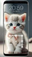 pantalla de bloqueo de gato Poster