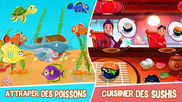 Pêche & Cuisine: jeux enfant Affiche
