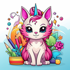 Cat Unicorn Coloring icon