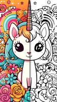 Cat Unicorn Coloring poster