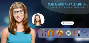 Man Face Editor: Hair Style, Beard, Mustache