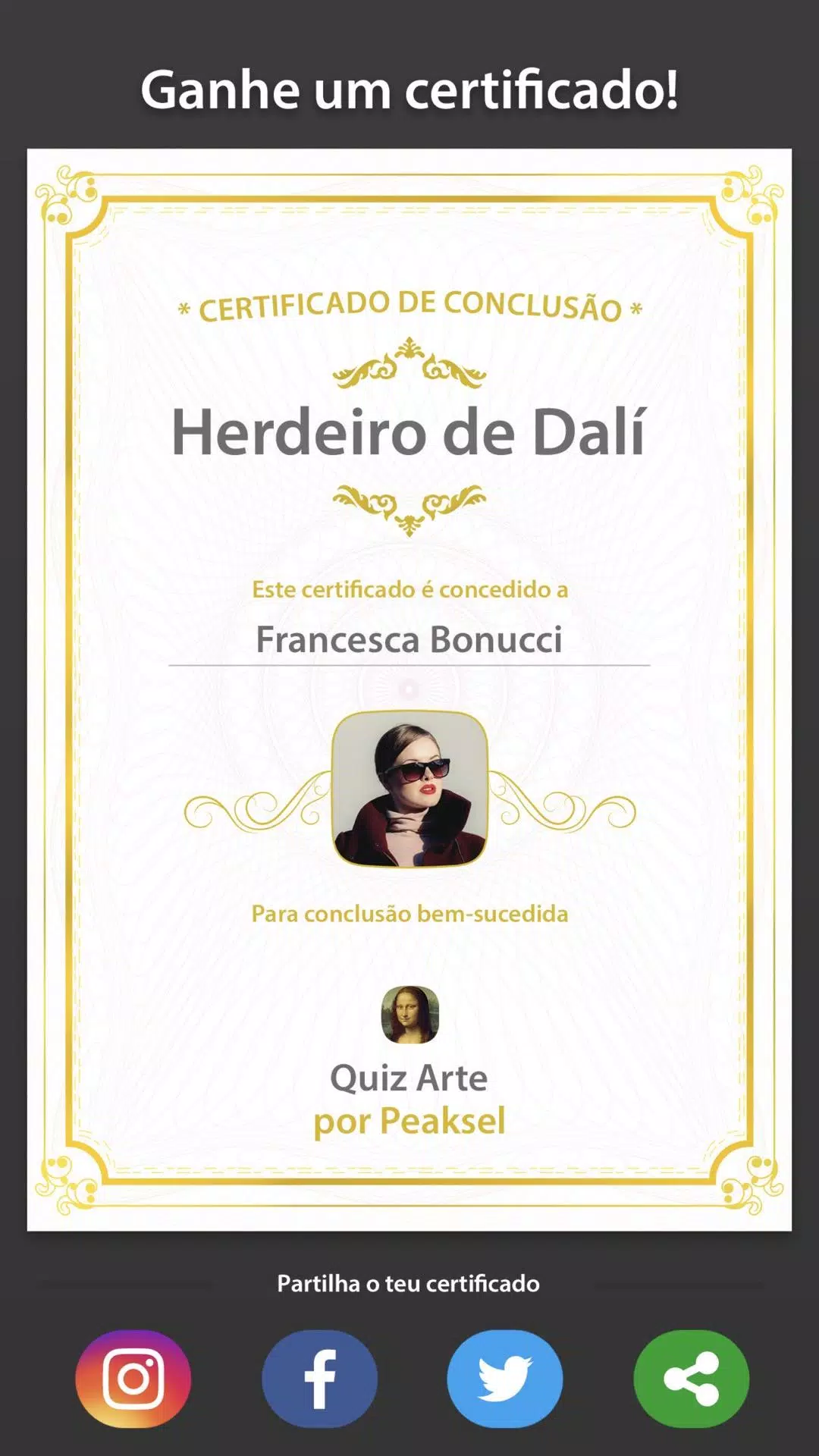 Perguntas do quiz testam a escolha do menu para o jogo de trivia