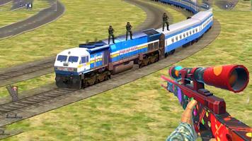 Train Tireur d'élite Tirer Guerre 3D: Train Jeux Affiche