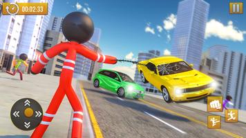 Spider Stickman Rope Hero: Crime Gangster Games 3D ảnh chụp màn hình 3