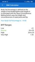 BMI,BMR and Fat % Calculator capture d'écran 3