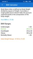 BMI,BMR and Fat % Calculator capture d'écran 1