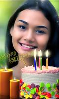 Birthday Cake with Name and Photo on Cake Affiche